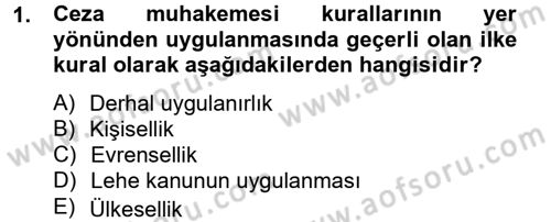 Ceza Muhakemesi Hukuku Dersi 2013 - 2014 Yılı Tek Ders Sınav Soruları 1. Soru