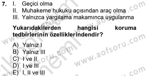 Ceza Muhakemesi Hukuku Dersi 2013 - 2014 Yılı Tek Ders Sınav Soruları 7. Soru