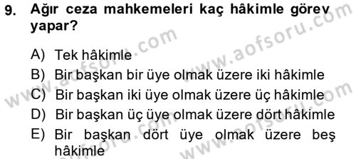 Ceza Muhakemesi Hukuku Dersi 2014 - 2015 Yılı (Vize) Ara Sınav Soruları 9. Soru