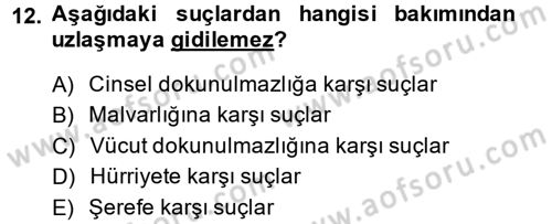 Ceza Muhakemesi Hukuku Dersi 2014 - 2015 Yılı Tek Ders Sınav Soruları 12. Soru