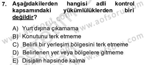 Ceza Muhakemesi Hukuku Dersi 2014 - 2015 Yılı Tek Ders Sınav Soruları 7. Soru