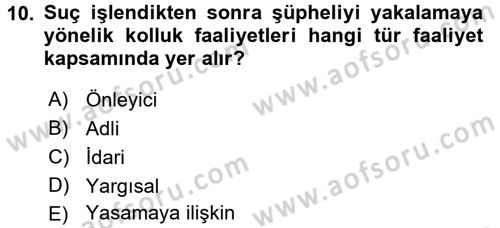 Ceza Muhakemesi Hukuku Dersi 2015 - 2016 Yılı (Vize) Ara Sınav Soruları 10. Soru