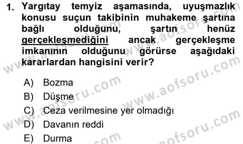 Ceza Muhakemesi Hukuku Dersi 2015 - 2016 Yılı Tek Ders Sınav Soruları 1. Soru