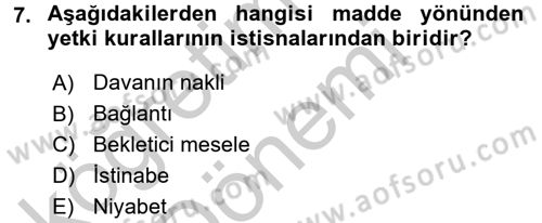 Ceza Muhakemesi Hukuku Dersi 2016 - 2017 Yılı (Vize) Ara Sınav Soruları 7. Soru