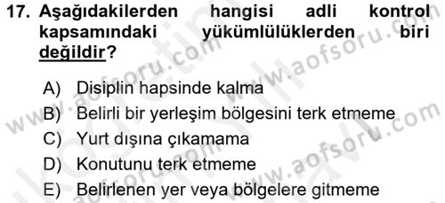 Ceza Muhakemesi Hukuku Dersi 2017 - 2018 Yılı (Vize) Ara Sınav Soruları 17. Soru