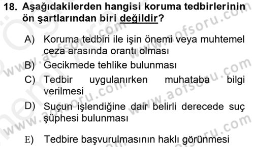Ceza Muhakemesi Hukuku Dersi 2017 - 2018 Yılı (Vize) Ara Sınav Soruları 18. Soru