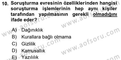 Ceza Muhakemesi Hukuku Dersi 2017 - 2018 Yılı (Final) Dönem Sonu Sınav Soruları 10. Soru