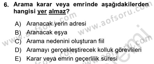 Ceza Muhakemesi Hukuku Dersi 2018 - 2019 Yılı 3 Ders Sınav Soruları 6. Soru
