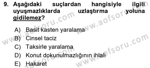 Ceza Muhakemesi Hukuku Dersi 2018 - 2019 Yılı 3 Ders Sınav Soruları 9. Soru