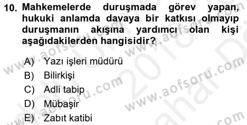 Ceza Muhakemesi Hukuku Dersi 2018 - 2019 Yılı (Vize) Ara Sınav Soruları 10. Soru