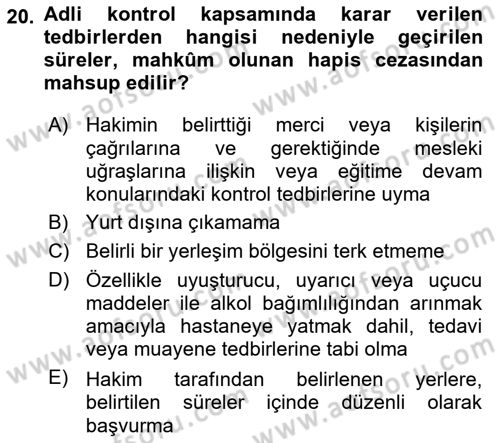 Ceza Muhakemesi Hukuku Dersi 2018 - 2019 Yılı (Vize) Ara Sınav Soruları 20. Soru