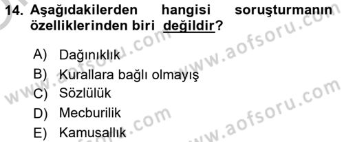 Ceza Muhakemesi Hukuku Dersi 2018 - 2019 Yılı Yaz Okulu Sınav Soruları 14. Soru