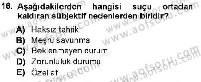 Ceza Hukuku Dersi 2012 - 2013 Yılı (Vize) Ara Sınav Soruları 16. Soru