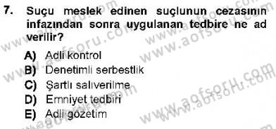 Ceza Hukuku Dersi 2012 - 2013 Yılı (Final) Dönem Sonu Sınav Soruları 7. Soru