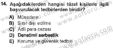 Ceza Hukuku Dersi 2012 - 2013 Yılı Tek Ders Sınavı 14. Soru