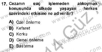Ceza Hukuku Dersi 2013 - 2014 Yılı (Vize) Ara Sınav Soruları 17. Soru