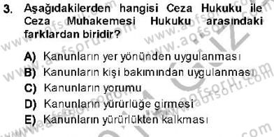 Ceza Hukuku Dersi Ara Sınavı Deneme Sınav Soruları 3. Soru