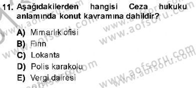 Ceza Hukuku Dersi 2013 - 2014 Yılı (Final) Dönem Sonu Sınav Soruları 11. Soru