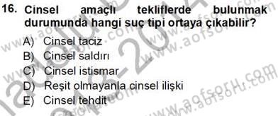 Ceza Hukuku Dersi 2013 - 2014 Yılı Tek Ders Sınavı 16. Soru