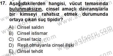 Ceza Hukuku Dersi 2013 - 2014 Yılı Tek Ders Sınav Soruları 17. Soru