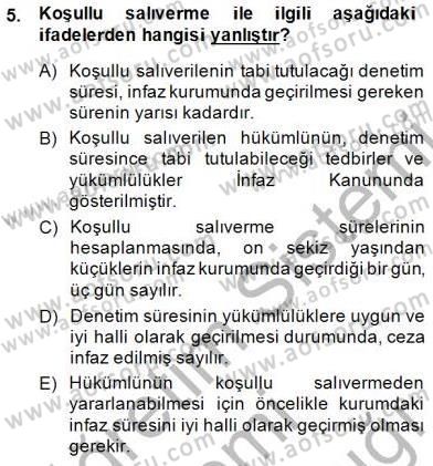 Ceza Hukuku Dersi 2014 - 2015 Yılı (Final) Dönem Sonu Sınav Soruları 5. Soru