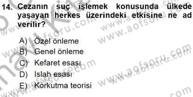 Ceza Hukuku Dersi 2015 - 2016 Yılı (Vize) Ara Sınav Soruları 14. Soru