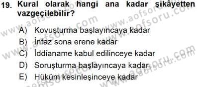 Ceza Hukuku Dersi 2015 - 2016 Yılı (Vize) Ara Sınav Soruları 19. Soru