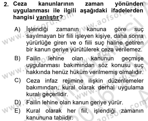 Ceza Hukuku Dersi 2016 - 2017 Yılı (Vize) Ara Sınav Soruları 2. Soru