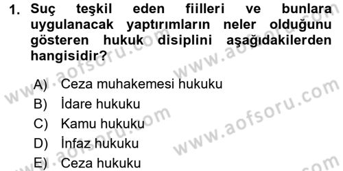 Ceza Hukuku Dersi 2017 - 2018 Yılı (Final) Dönem Sonu Sınav Soruları 1. Soru