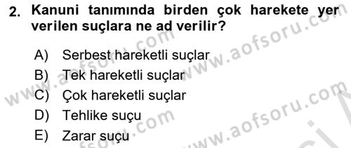 Ceza Hukuku Dersi 2018 - 2019 Yılı 3 Ders Sınav Soruları 2. Soru