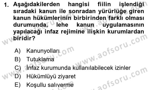 Ceza Hukuku Dersi 2018 - 2019 Yılı (Final) Dönem Sonu Sınav Soruları 1. Soru