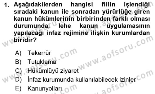 Ceza Hukuku Dersi 2018 - 2019 Yılı Yaz Okulu Sınav Soruları 1. Soru