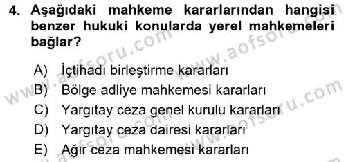 Ceza Hukuku Dersi 2019 - 2020 Yılı (Vize) Ara Sınav Soruları 4. Soru