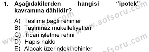 İcra İflas Hukuku Dersi 2012 - 2013 Yılı (Vize) Ara Sınav Soruları 1. Soru