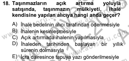 İcra İflas Hukuku Dersi 2012 - 2013 Yılı (Vize) Ara Sınav Soruları 18. Soru