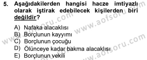 İcra İflas Hukuku Dersi 2014 - 2015 Yılı Tek Ders Sınav Soruları 5. Soru