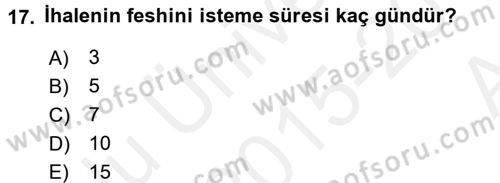 İcra İflas Hukuku Dersi 2015 - 2016 Yılı (Vize) Ara Sınav Soruları 17. Soru