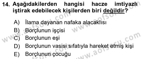 İcra İflas Hukuku Dersi 2018 - 2019 Yılı (Vize) Ara Sınav Soruları 14. Soru