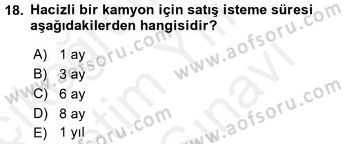 İcra İflas Hukuku Dersi 2018 - 2019 Yılı (Vize) Ara Sınav Soruları 18. Soru