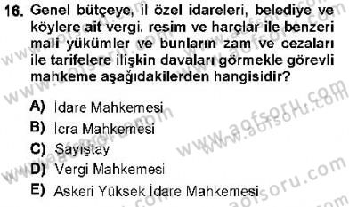 Yargı Örgütü Ve Tebligat Hukuku Dersi 2012 - 2013 Yılı (Vize) Ara Sınav Soruları 16. Soru