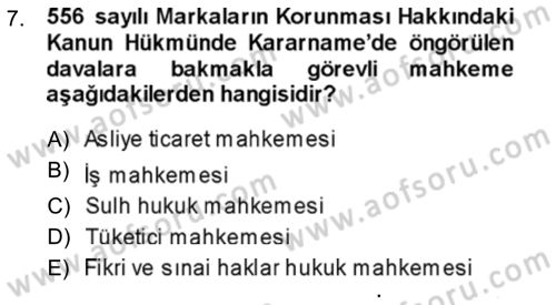 Yargı Örgütü Ve Tebligat Hukuku Dersi 2013 - 2014 Yılı (Vize) Ara Sınav Soruları 7. Soru