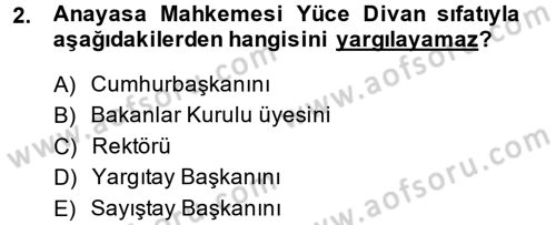 Yargı Örgütü Ve Tebligat Hukuku Dersi 2014 - 2015 Yılı (Vize) Ara Sınav Soruları 2. Soru