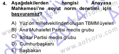Yargı Örgütü Ve Tebligat Hukuku Dersi 2014 - 2015 Yılı (Vize) Ara Sınav Soruları 4. Soru
