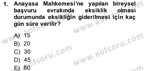 Yargı Örgütü Ve Tebligat Hukuku Dersi 2014 - 2015 Yılı (Final) Dönem Sonu Sınav Soruları 1. Soru