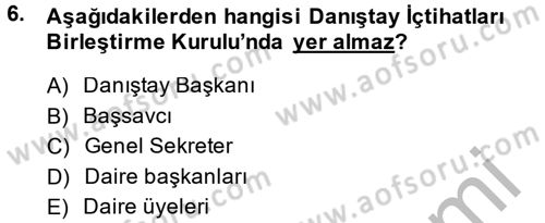 Yargı Örgütü Ve Tebligat Hukuku Dersi 2014 - 2015 Yılı (Final) Dönem Sonu Sınav Soruları 6. Soru