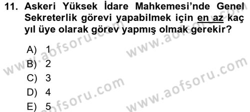 Yargı Örgütü Ve Tebligat Hukuku Dersi 2015 - 2016 Yılı (Vize) Ara Sınav Soruları 11. Soru