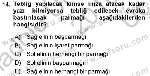Yargı Örgütü Ve Tebligat Hukuku Dersi 2016 - 2017 Yılı 3 Ders Sınav Soruları 14. Soru