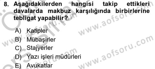 Yargı Örgütü Ve Tebligat Hukuku Dersi 2016 - 2017 Yılı 3 Ders Sınav Soruları 8. Soru