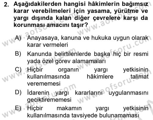 Yargı Örgütü Ve Tebligat Hukuku Dersi 2016 - 2017 Yılı (Vize) Ara Sınav Soruları 2. Soru
