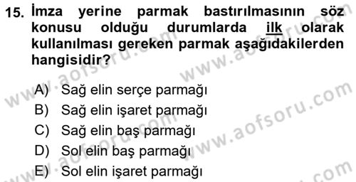 Yargı Örgütü Ve Tebligat Hukuku Dersi 2016 - 2017 Yılı (Final) Dönem Sonu Sınav Soruları 15. Soru